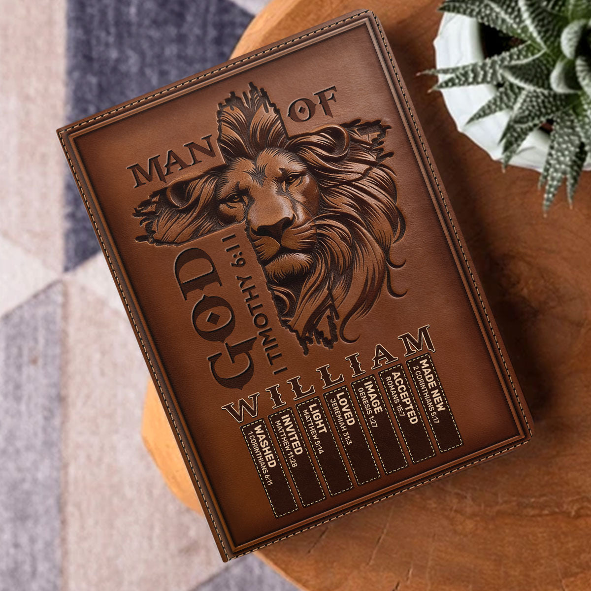 Man Of God | Personalized Leather Cover Notebook