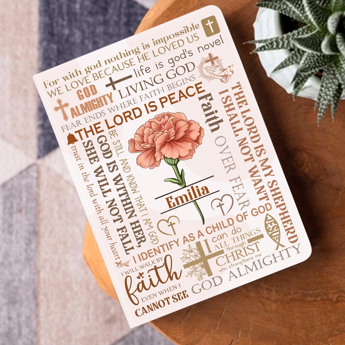 For With God Nothing Is Impossible | Personalized Leather Cover Notebook