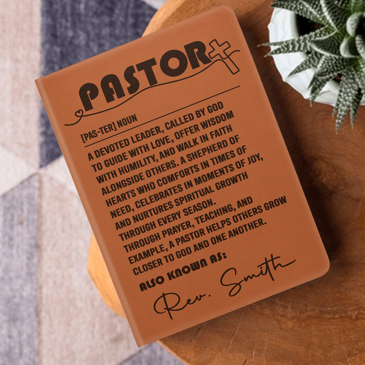 Pastor Gift | Personalized Leather Cover Notebook