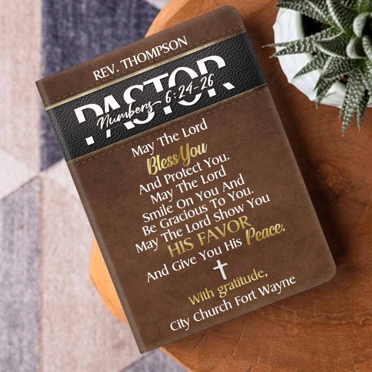 May The Lord Bless You And Protect You | Personalized Leather Cover Notebook