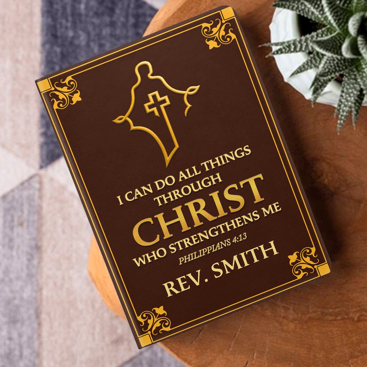 I Can Do All Things Through Christ | Personalized Leather Cover Notebook