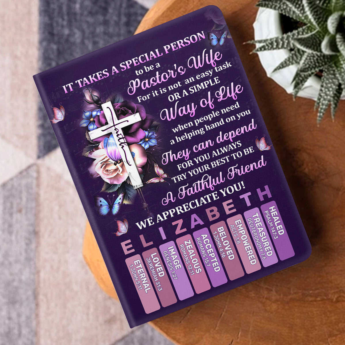 Special Person To Be A Pastor’s Wife | Personalized Leather Cover Notebook
