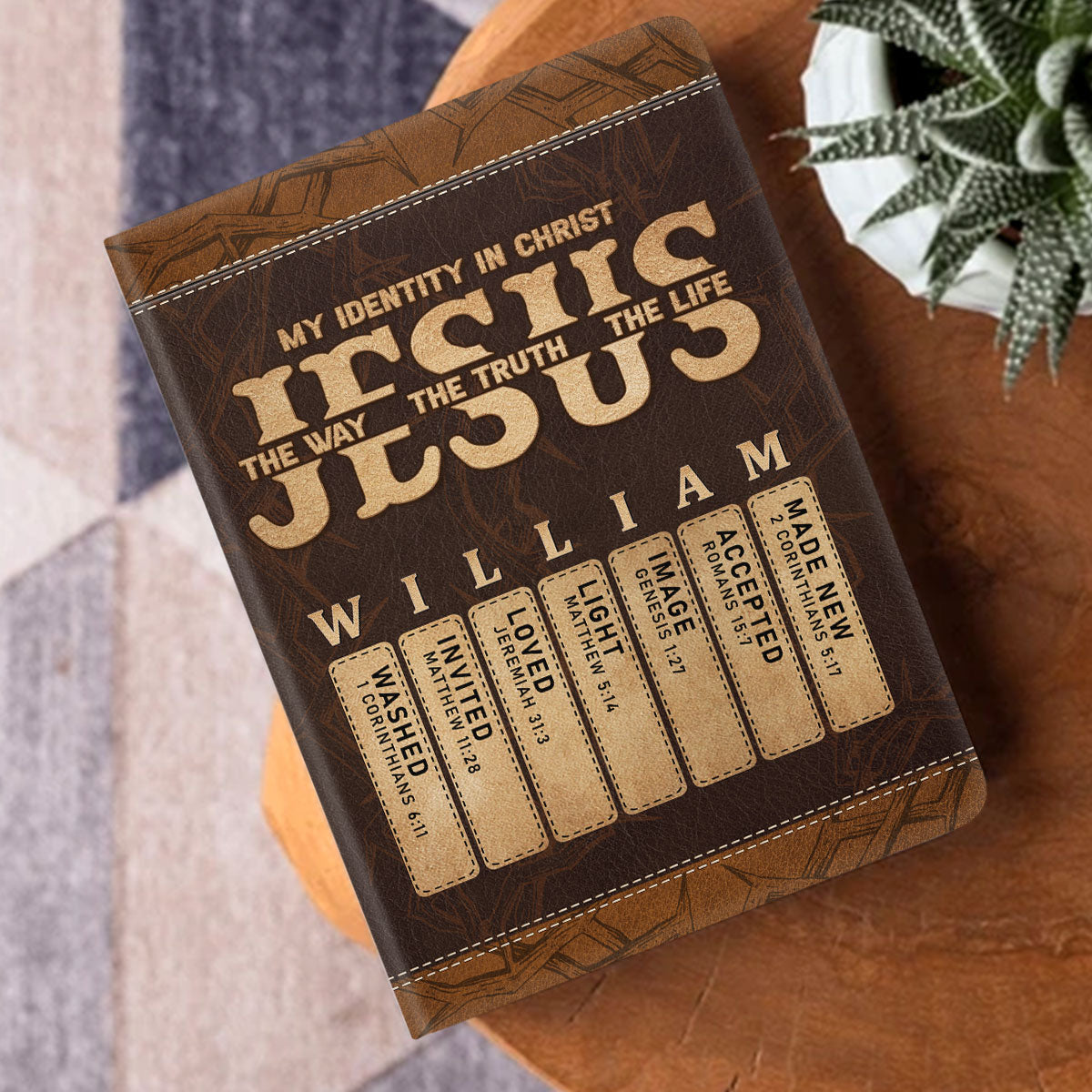 My Identity In Christ | Personalized Leather Cover Notebook