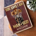 Man Of God Vintage Royal | Personalized Leather Cover Notebook