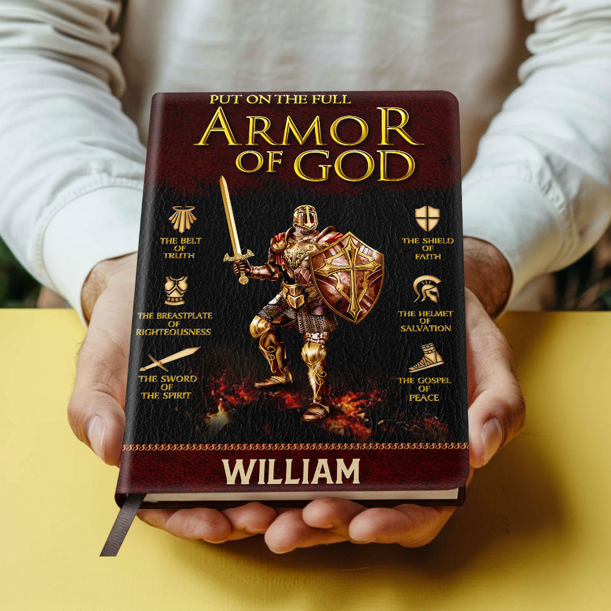 Armor Of God | Personalized Leather Cover Notebook