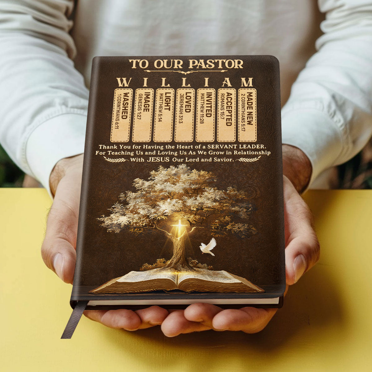 Light Of The Word | Personalized Leather Cover Notebook