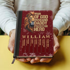 Man Of God Husband Daddy Protector Hero | Personalized Leather Cover Notebook