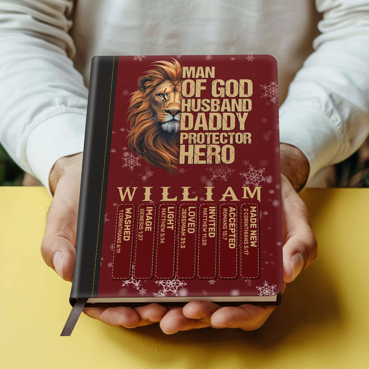 Man Of God Husband Daddy Protector Hero | Personalized Leather Cover Notebook