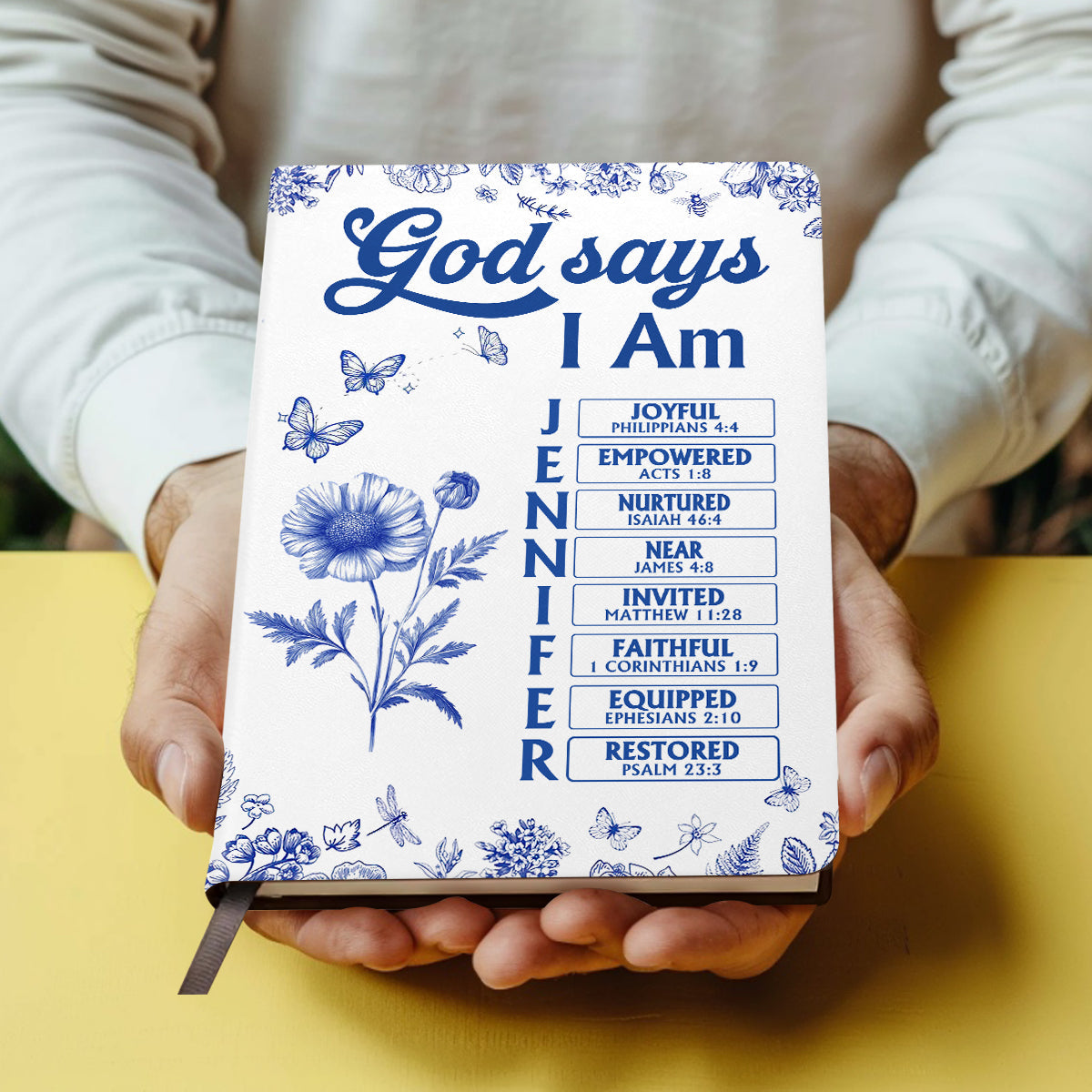 God Says I Am | Personalized Leather Cover Notebook