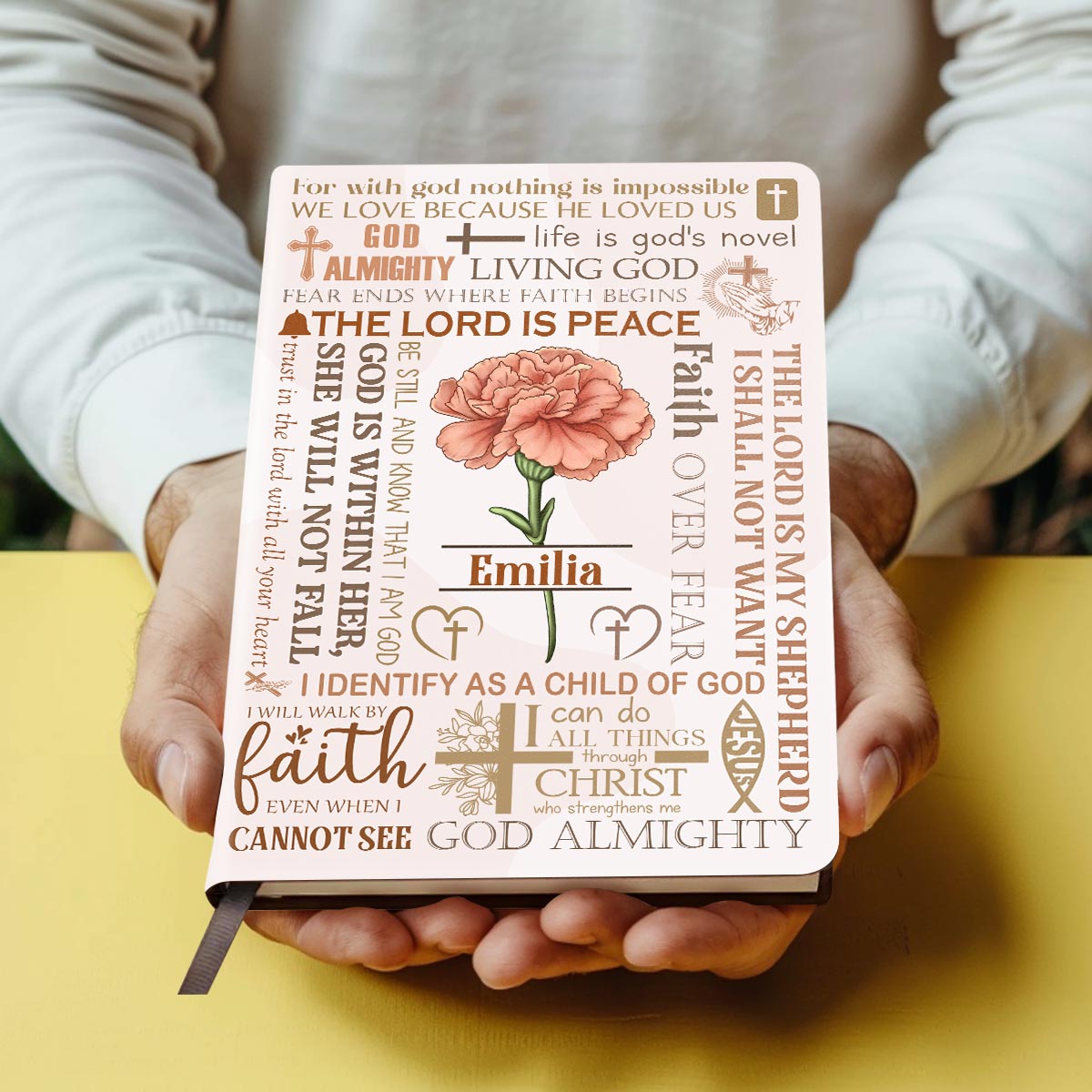 For With God Nothing Is Impossible | Personalized Leather Cover Notebook