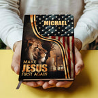 Make Jesus First Again | Personalized Leather Cover Notebook
