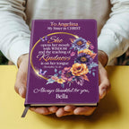 She Opens Her Mouth With Wisdom | Personalized Leather Cover Notebook