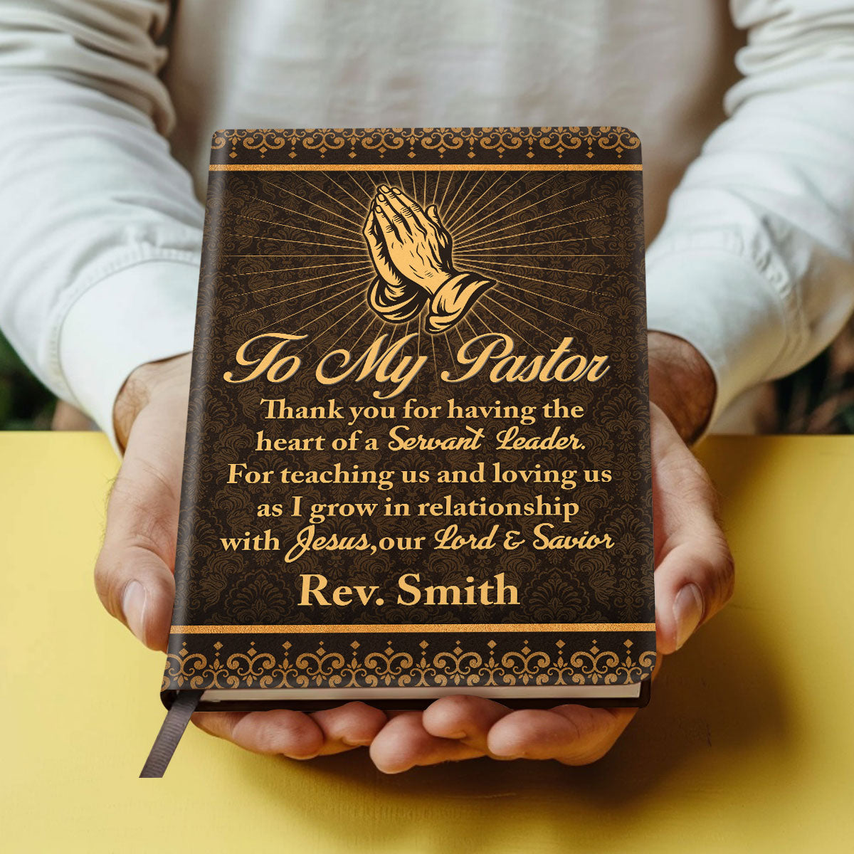 Thank You Pastor | Personalized Leather Cover Notebook