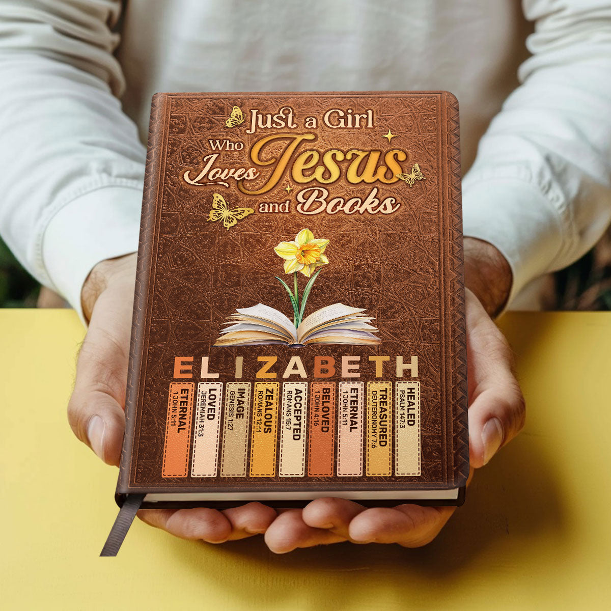 Just A Girl Who Loves Jesus And Books  | Personalized Leather Cover Notebook
