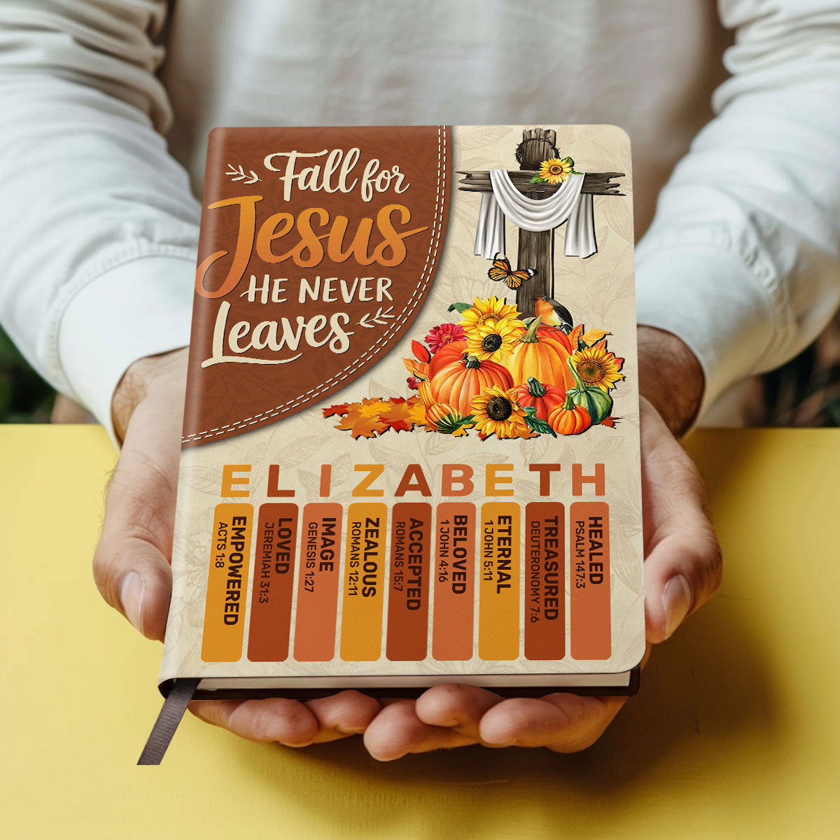 Fall For Jesus  | Personalized Leather Cover Notebook