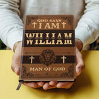 God Says I Am  | Personalized Leather Cover Notebook