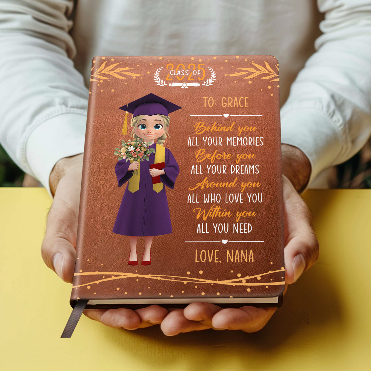 Behind You All Your Memories | Personalized Leather Cover Notebook