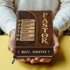 Pastor The Man Of God | Personalized Leather Cover Notebook
