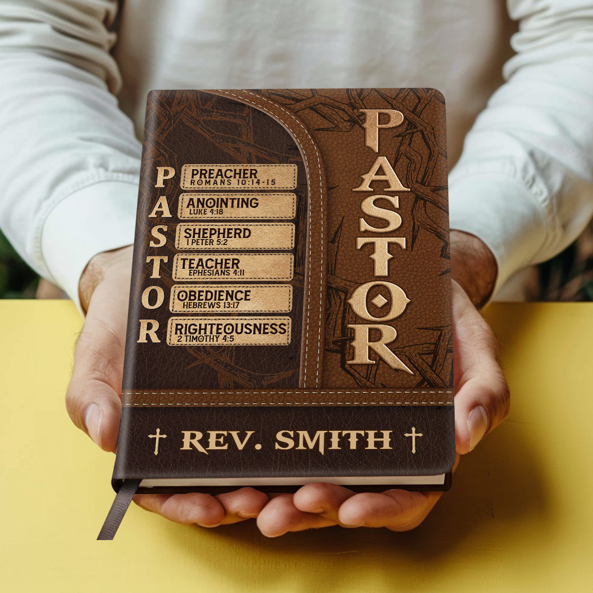 Pastor The Man Of God | Personalized Leather Cover Notebook