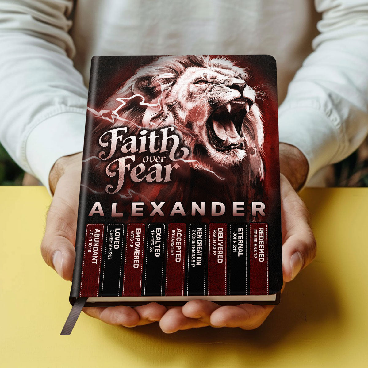 Faith Over Fear | Personalized Leather Cover Notebook