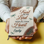 Trust In the Lord With All Your Heart | Personalized Leather Cover Notebook