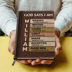 God Says I Am | Personalized Leather Cover Notebook