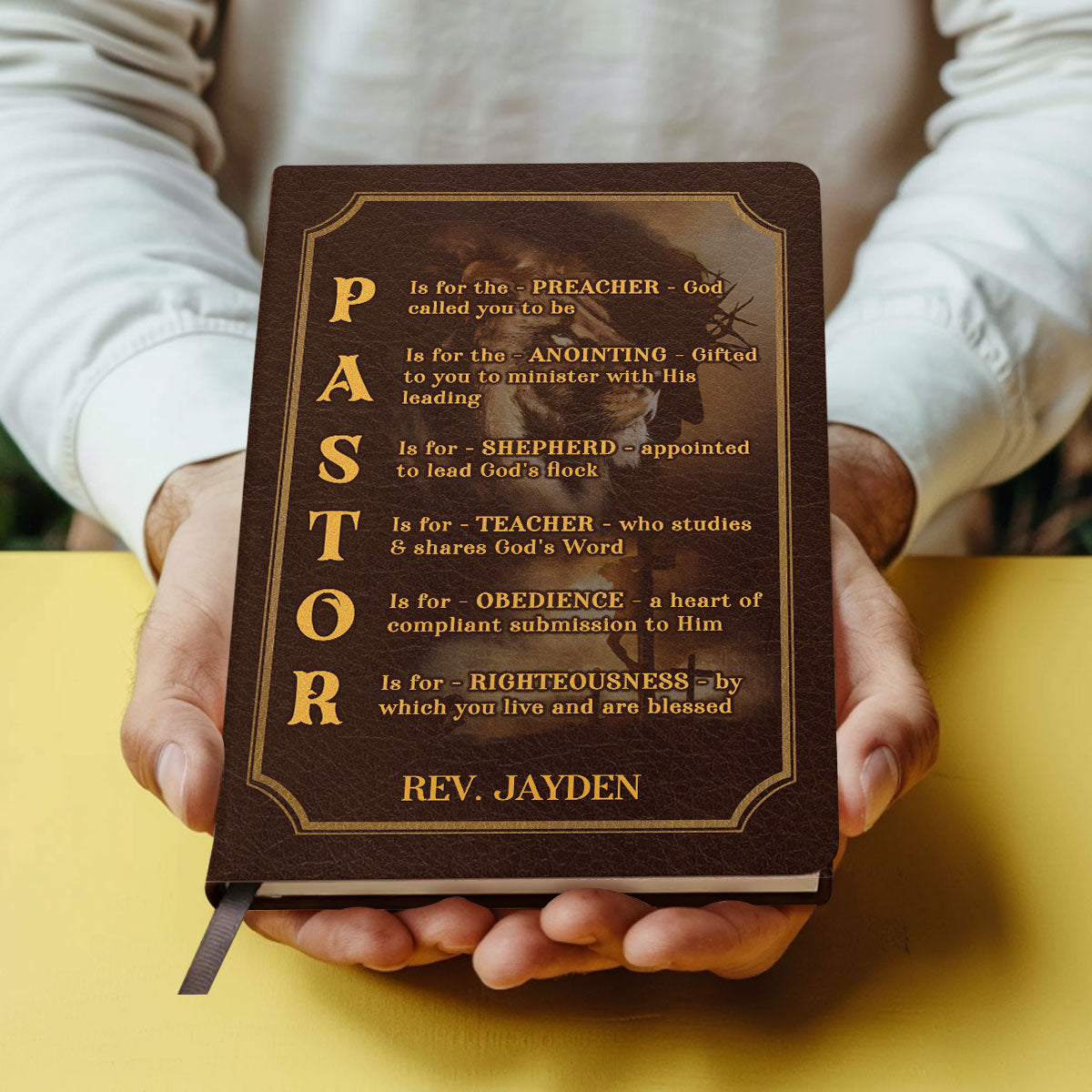 Pastor | Personalized Leather Cover Notebook