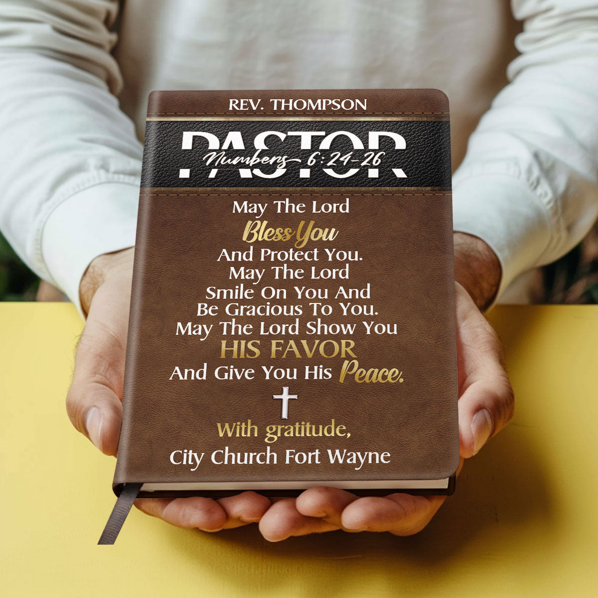May The Lord Bless You And Protect You | Personalized Leather Cover Notebook