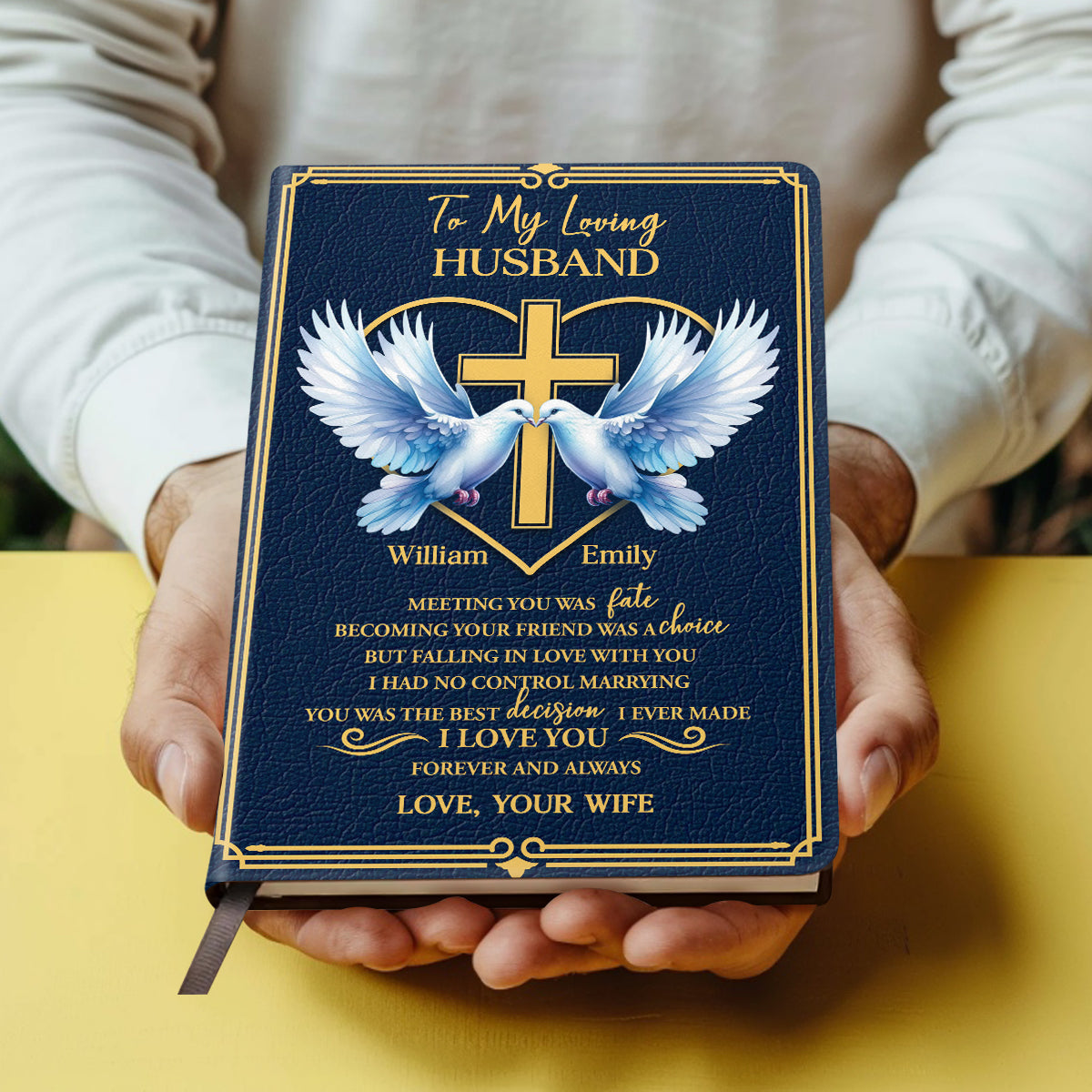 Meeting You Was Fate | Personalized Leather Cover Notebook