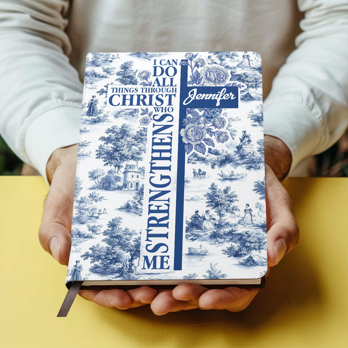 I Can Do All Things Through Christ Who Strengthens Me | Personalized Leather Cover Notebook