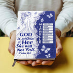 God Is Within Her She Will Not Fall | Personalized Leather Cover Notebook