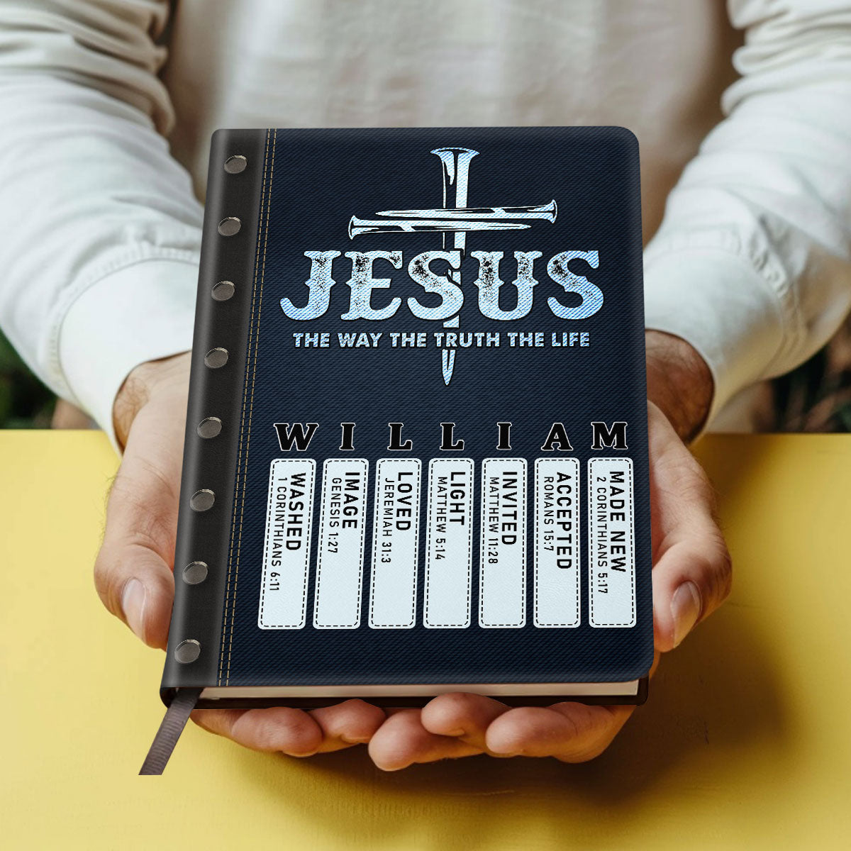 Jesus The Way The Truth The Life | Personalized Leather Cover Notebook