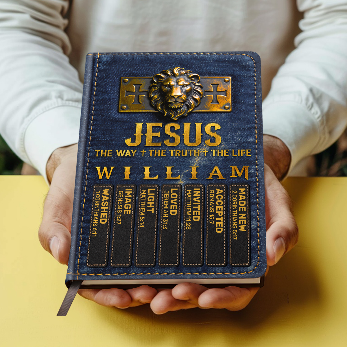 Jesus The Way The Truth The Life | Personalized Leather Cover Notebook