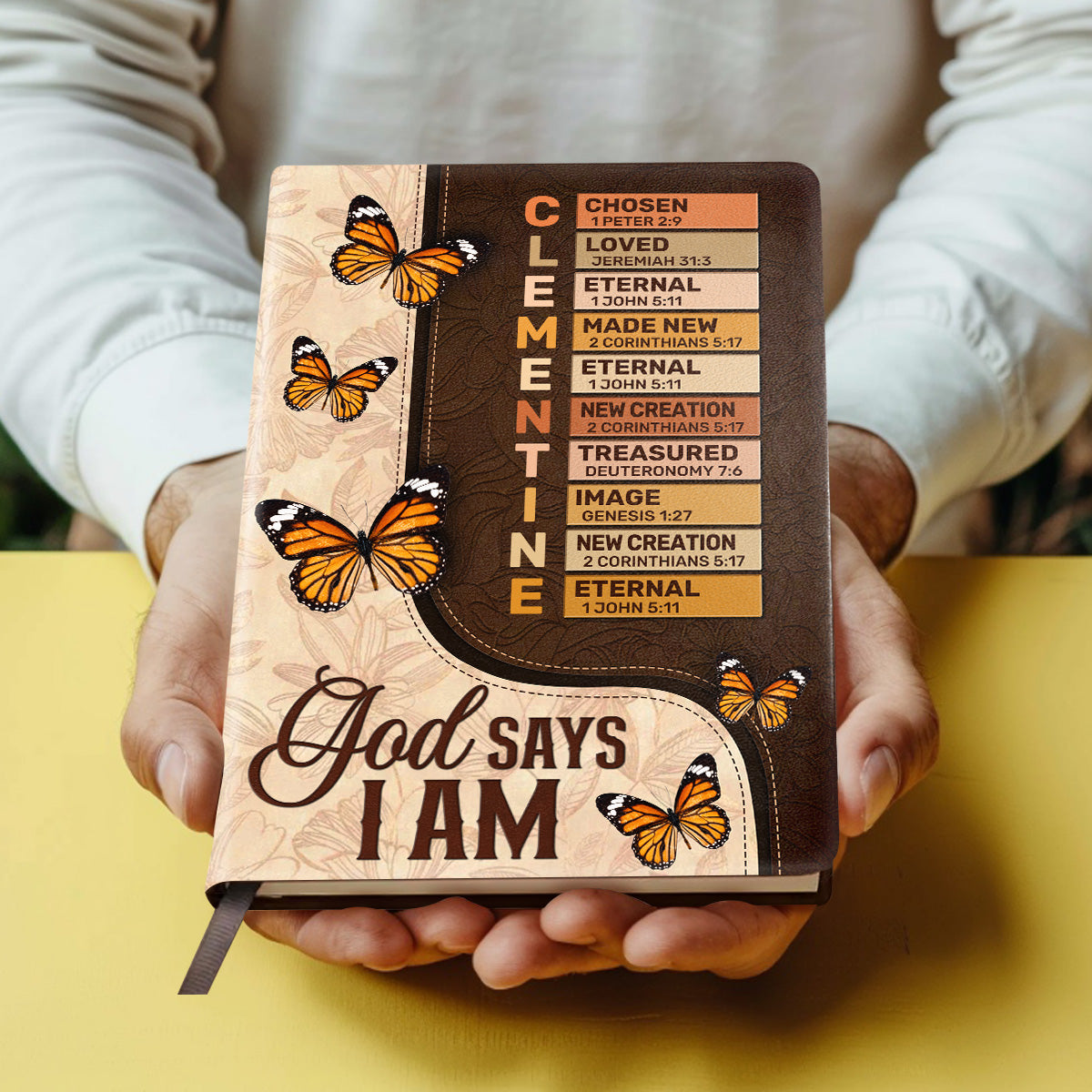 God Says I Am | Personalized Leather Cover Notebook