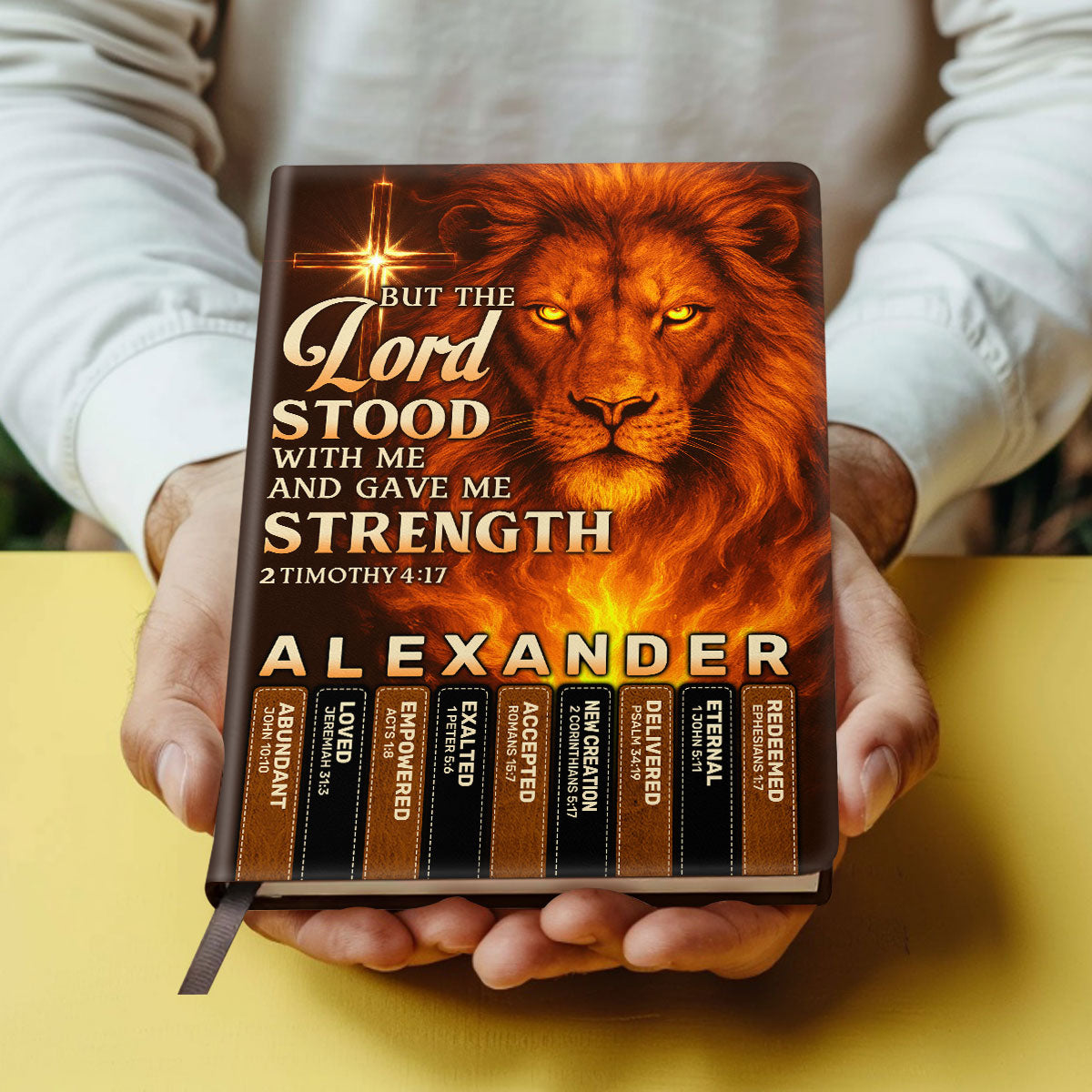 But The Lord Stood With Me And Gave Me Strength | Personalized Leather Cover Notebook
