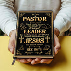 Thank You Pastor | Personalized Leather Cover Notebook