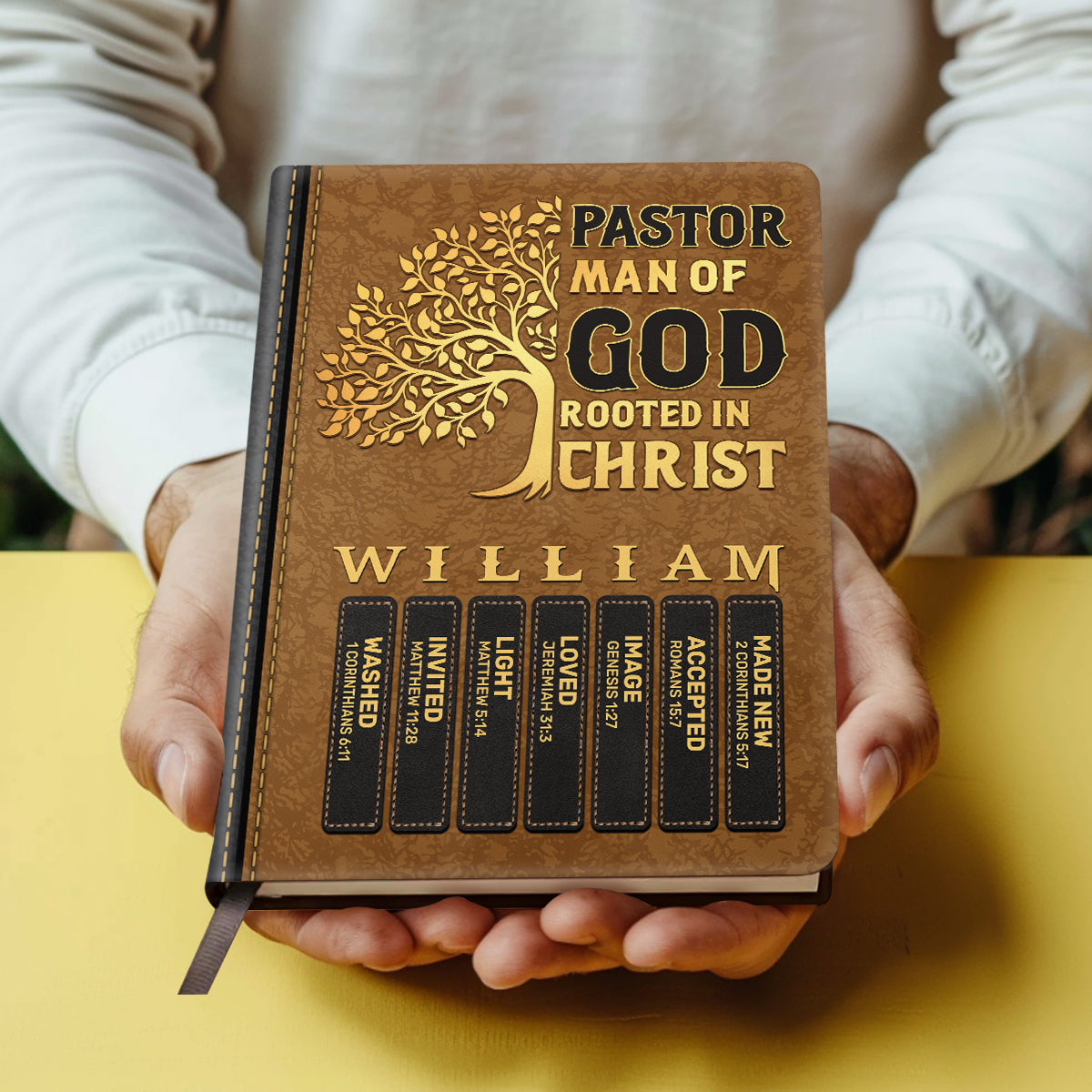 Pastor Man Of God | Personalized Leather Cover Notebook