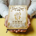 God Says I Am Golden Aura | Personalized Leather Cover Notebook