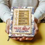 Trust In The Lord With All Your Heart | Personalized Leather Cover Notebook