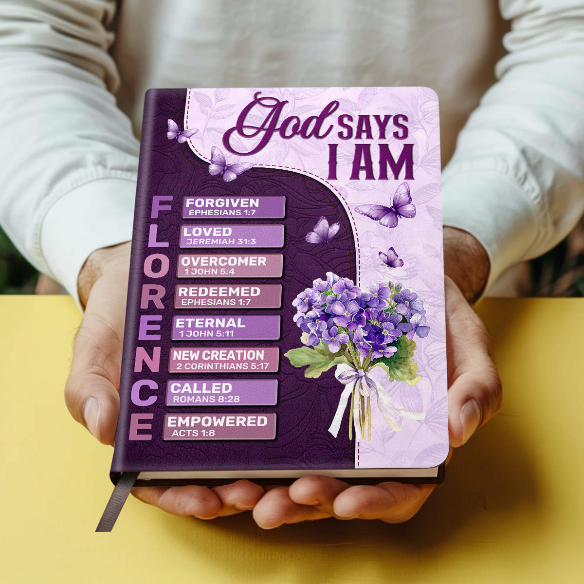 God Says I Am  | Personalized Leather Cover Notebook