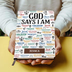 God Says I Am | Personalized Leather Cover Notebook