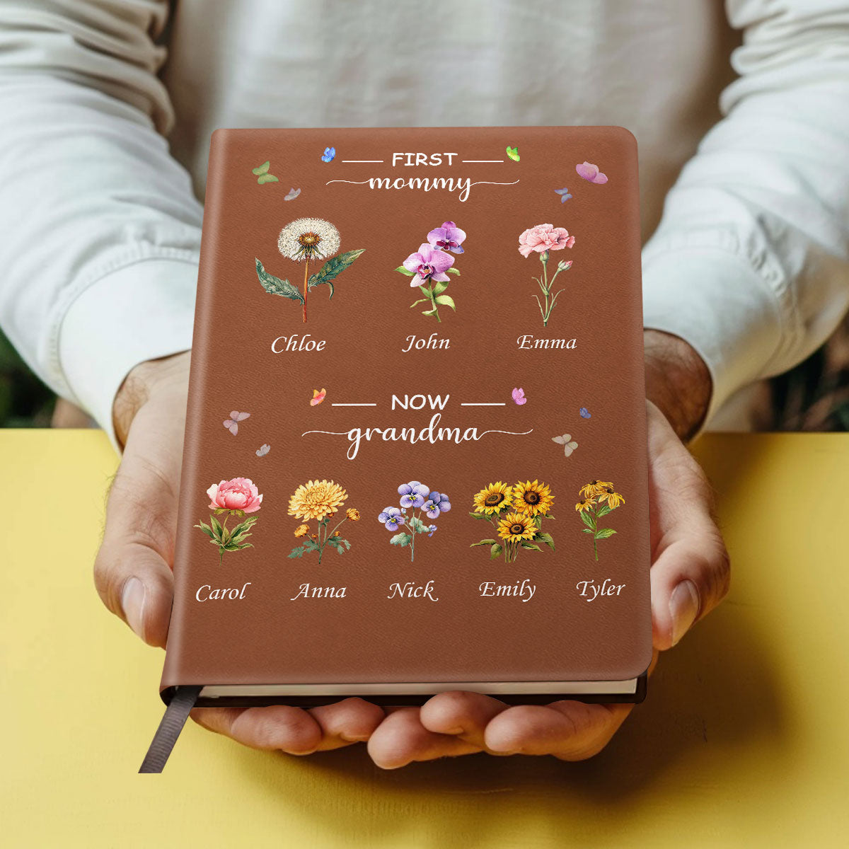 Grandma's Garden | Personalized Leather Cover Notebook
