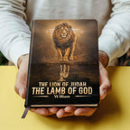The Lion Of Judah, The Lamb Of God | Personalized Leather Cover Notebook