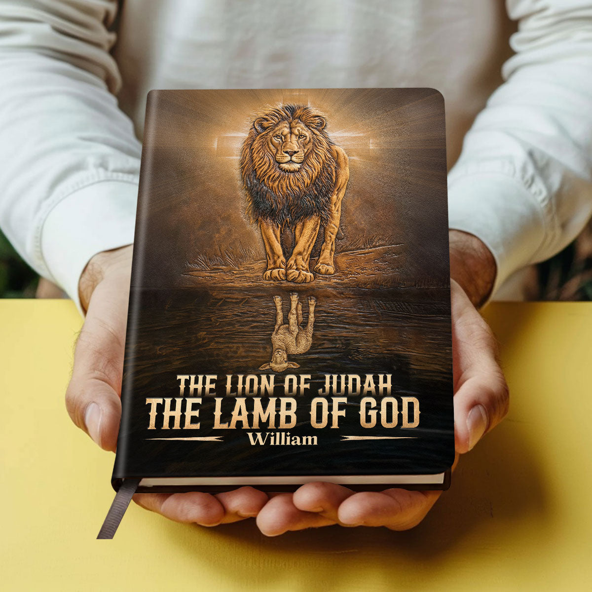 The Lion Of Judah, The Lamb Of God | Personalized Leather Cover Notebook