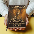 I Can Do All Things Through Christ Who Strengthens Me | Personalized Leather Cover Notebook
