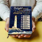 Delight Yourself In The Lord | Personalized Leather Cover Notebook