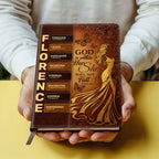 God Is Within Her She Will Not Fall | Personalized Leather Cover Notebook