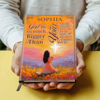 God Is So Much Bigger Than | Personalized Leather Cover Notebook