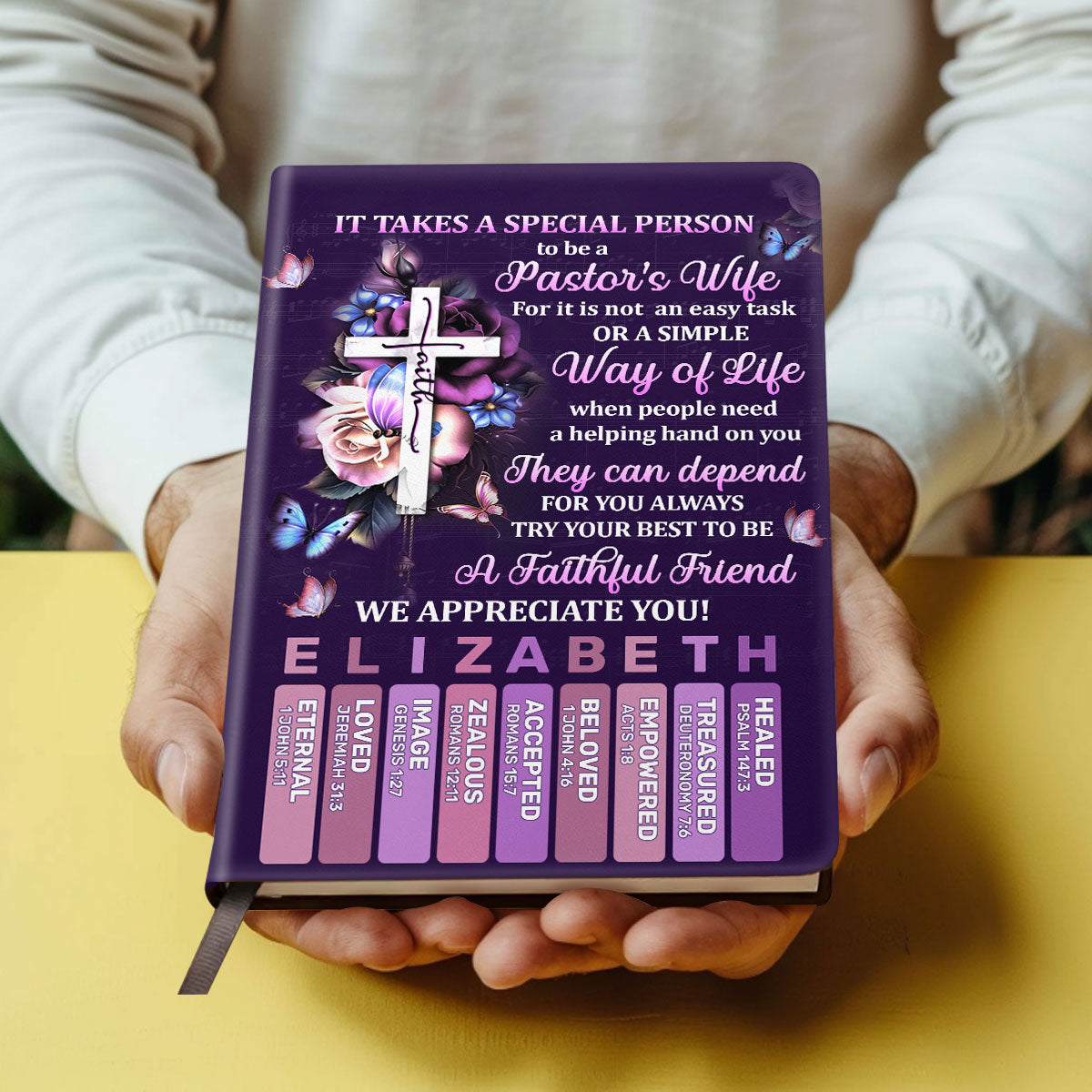 Special Person To Be A Pastor’s Wife | Personalized Leather Cover Notebook