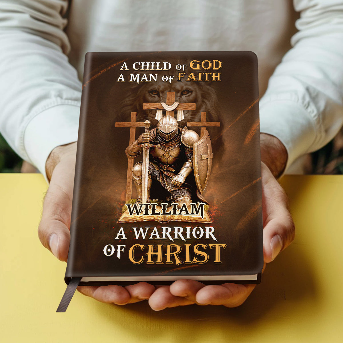 A Child Of God, A Man Of Faith | Personalized Leather Cover Notebook